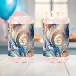 Watercolor Fantasy Floral Romantic Pattern Can Glass