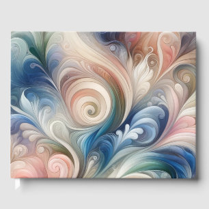 Watercolor Fantasy Floral Romantic Pattern Guest Book
