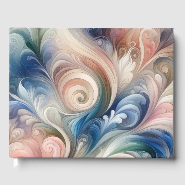 Watercolor Fantasy Floral Romantic Pattern Guest Book (Front)