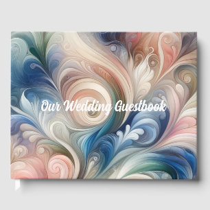 Watercolor Fantasy Floral Romantic Pattern Guest Book