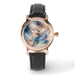 Watercolor Fantasy Floral Romantic Pattern Watch