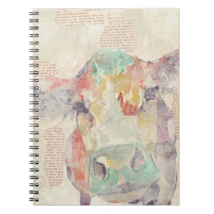 Watercolor Farm Collage Cow Notebook