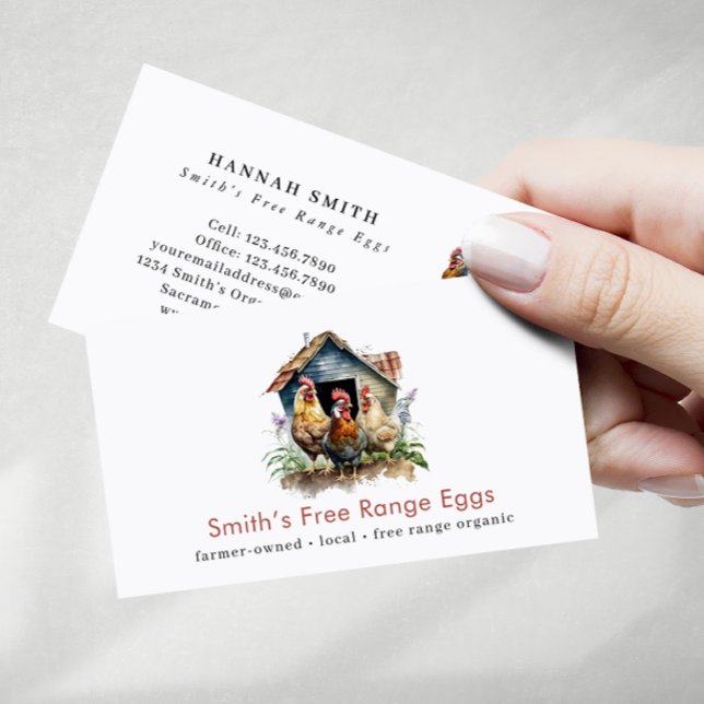 Watercolor Farm Fresh Eggs Business Card (Creator Uploaded)
