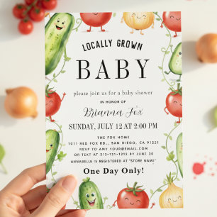 watercolor Farm Fresh Garden Cute Baby Shower Invitation