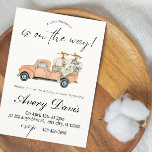Watercolor Farm Pumpkins Baby Shower Invitation