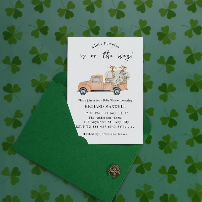 Watercolor Farm Pumpkins Baby Shower Invitation (Creator Uploaded)