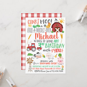 Watercolor Farmer Birthday Invitation