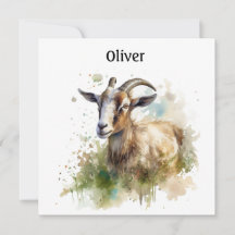 Watercolor Farmhouse Goat, custom