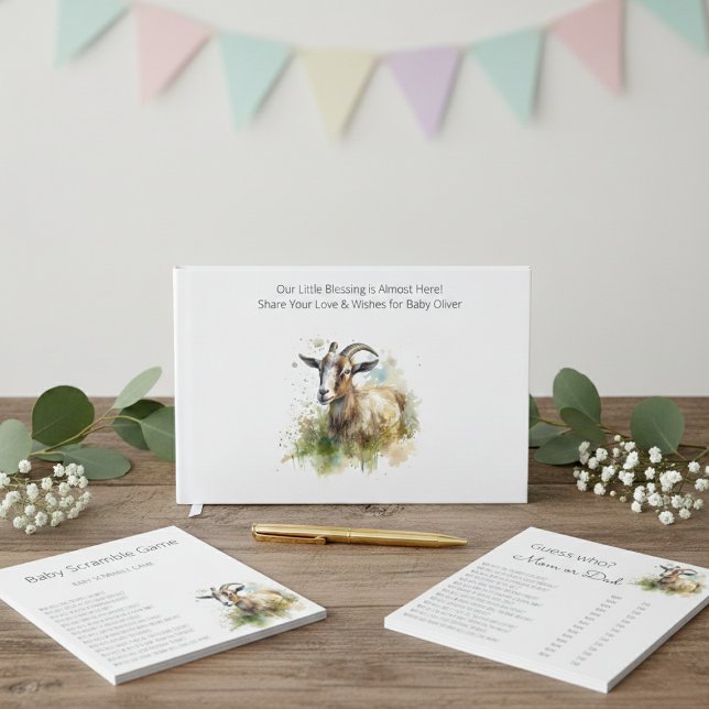 Watercolor Farmhouse Goat, custom Notepad (Creator Uploaded)
