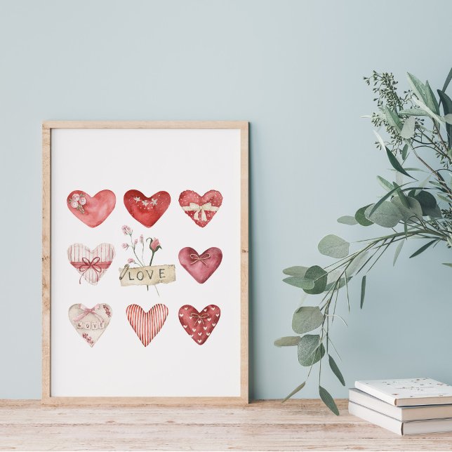 Watercolor Farmhouse Valentine Heart Poster (Creator Uploaded)