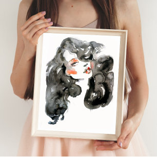 Watercolor Fashion illustration Poster