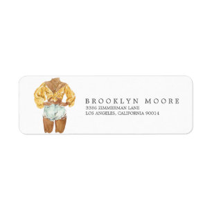 Watercolor Fashion Illustration Return Address Label
