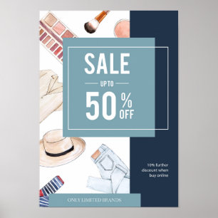  Watercolor Fashion sales Poster