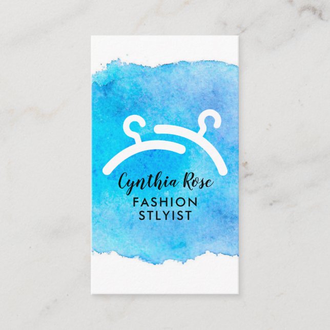Watercolor Fashion Stylist Business Card (Front)