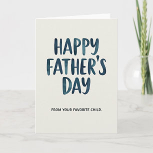 Watercolor Fathers Day Art Card