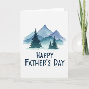 Watercolor Fathers Day Scene Card
