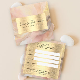 Watercolor Faux Gold Foil Gift Certificate Card