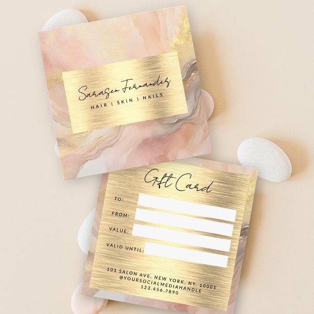 Watercolor Faux Gold Foil Gift Certificate Card (Creator Uploaded)