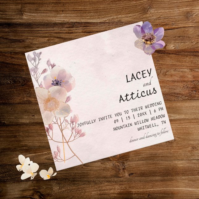 Watercolor Faye Floral Wedding Invitation (Creator Uploaded)