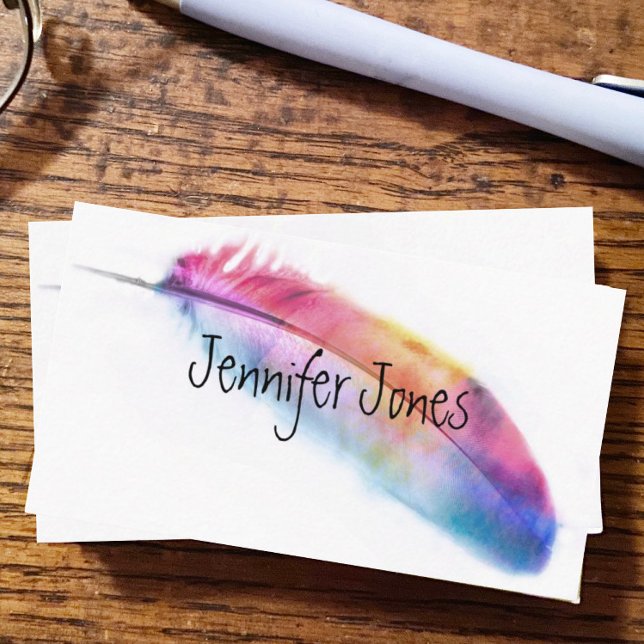 watercolor feather art custom business card (Creator Uploaded)