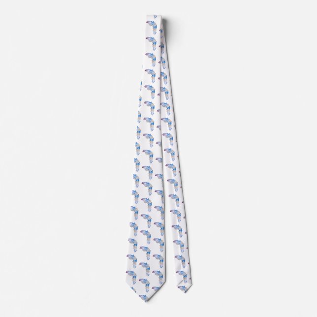Watercolor feather Art Tie (Front)