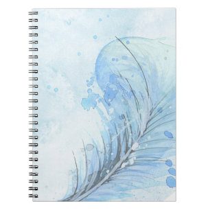 Watercolor Feather Notebook