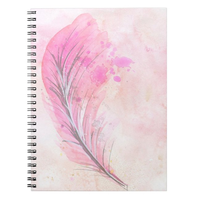 Watercolor Feather Notebook (Front)