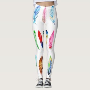 Watercolor Feathers: Beautiful Collection Vintage. Leggings