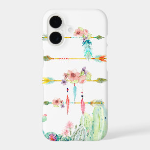 Watercolor Feathers Boho Tribal Arrows Cactus Art