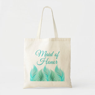Watercolor Feathers Maid of Honour Wedding Tote Bag