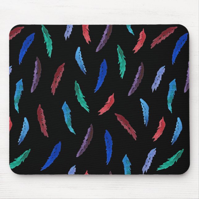 Watercolor Feathers Mousepad (Front)