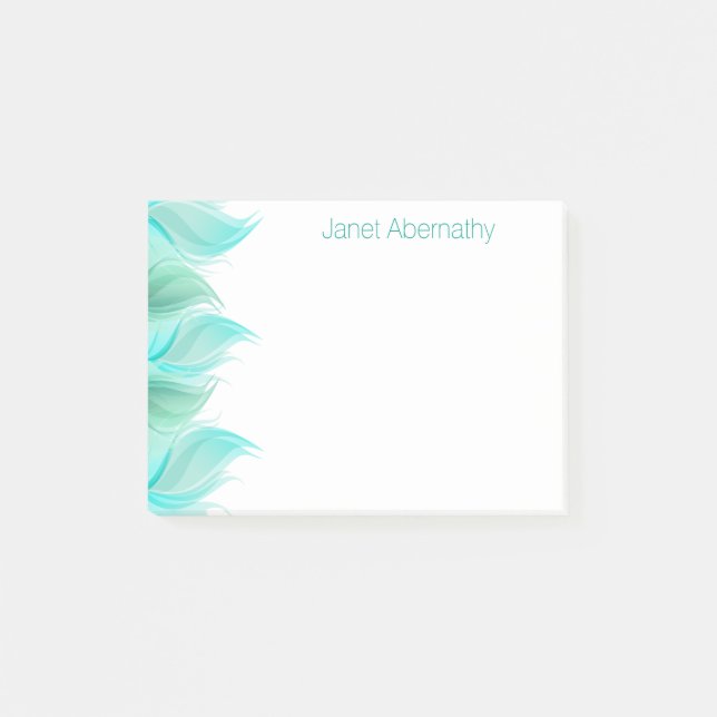 Watercolor Feathers Personalised Post-it Notes (Front)