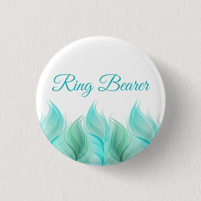 Watercolor Feathers Ring Bearer 3 Cm Round Badge (Front)