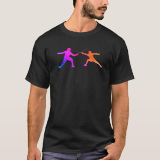 Watercolor Fencing 80s 90s Fencer T-Shirt