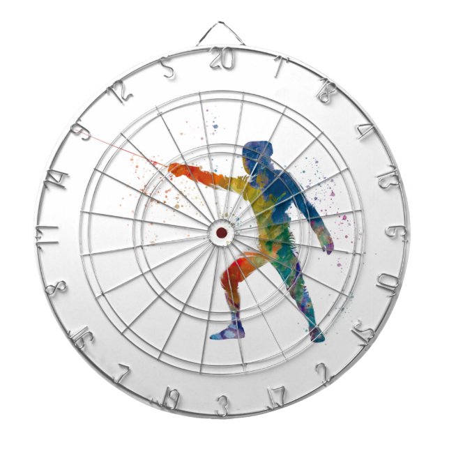 watercolor fencing dartboard (Front)