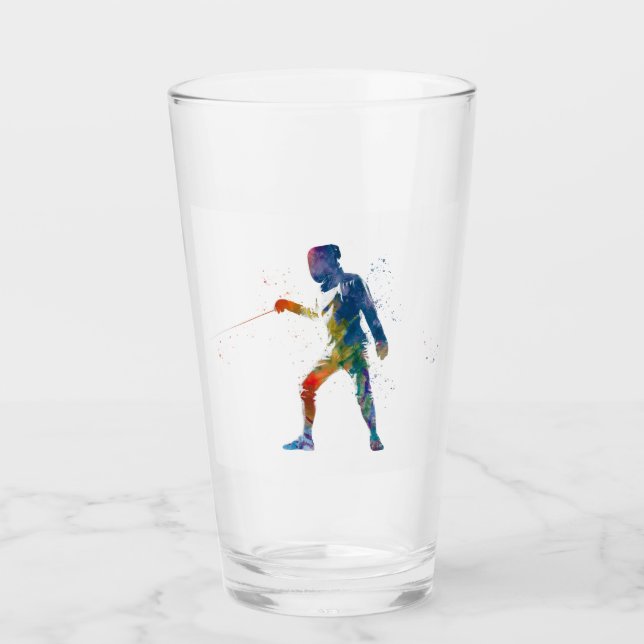 watercolor fencing glass (Front)