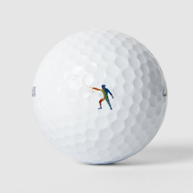 watercolor fencing golf balls (Front)