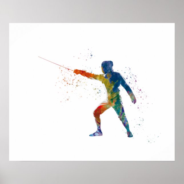 watercolor fencing poster (Front)