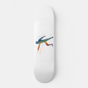 watercolor fencing skateboard