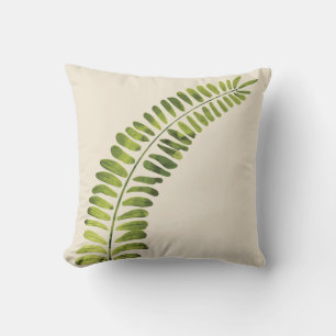 Watercolor Fern Frond Cushion