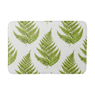 Watercolor fern pattern bath mat
