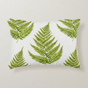 Watercolor Fern Pattern Decorative Cushion