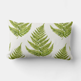 Watercolor Fern Pattern Lumbar Cushion