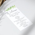 Watercolor fern. Woodland botanical script wedding Program<br><div class="desc">Botanical script program with watercolor green fern for summer woodland wedding. Please contact me if you need additional items.</div>
