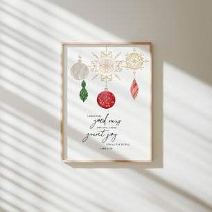 Watercolor Festive bible verse Luke Poster