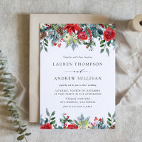 Watercolor Festive Floral Garland Winter Wedding
