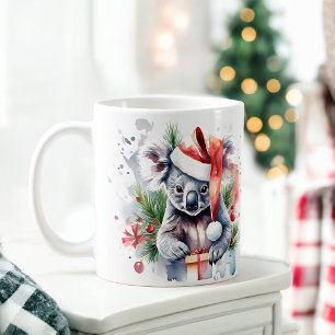 Watercolor Festive Koala Christmas Mug