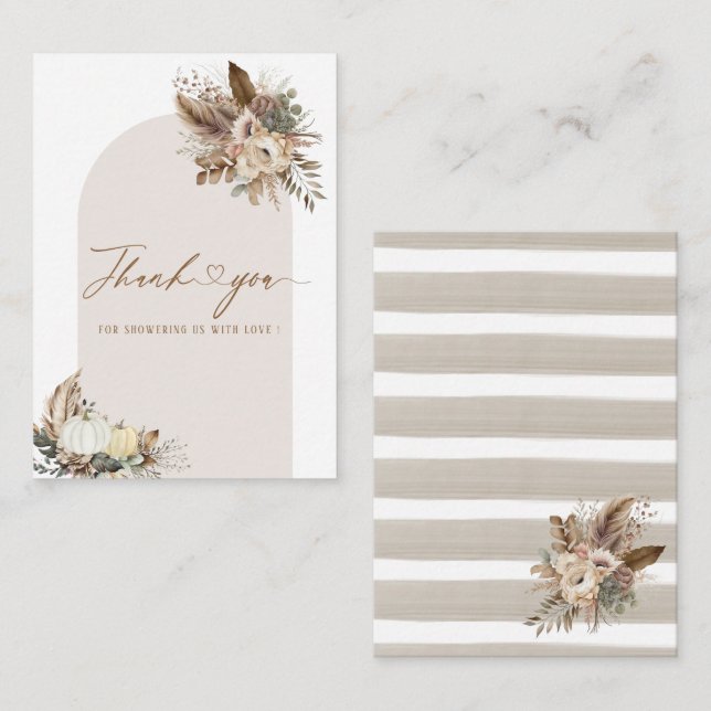 Watercolor fFall in love Bridal Shower Flower Pump Card (Front/Back)