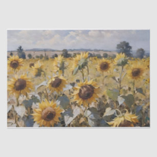 Watercolor Field of Sunflowers Decoupage Tissue Paper