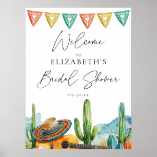 Watercolor Fiesta Bridal Shower Welcome Sign